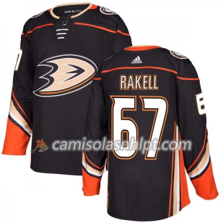 Camisola Anaheim Ducks Rickard Rakell 67 Adidas 2017-2018 Preto Authentic - Homem